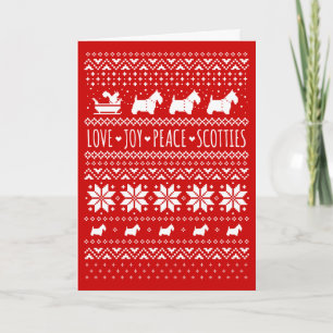 Cartes Pour Fêtes Annuelles Love Joy Peace Scotties Festive Noël