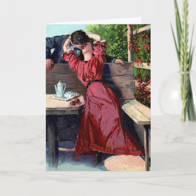 Cartes Pour Fêtes Annuelles Love Kiss Valentine Card (Devant)