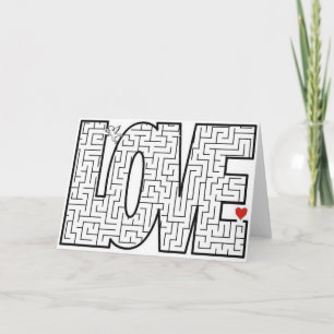 Cartes Pour Fêtes Annuelles Love labyrinthe