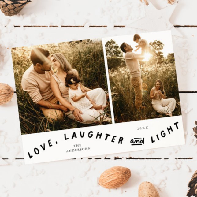 Cartes Pour Fêtes Annuelles Love Laughter Light Christmas Photo White (Créateur téléchargé)