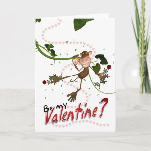 Cartes Pour Fêtes Annuelles Love Monkey Valentine's Day Card - Be My Valentine