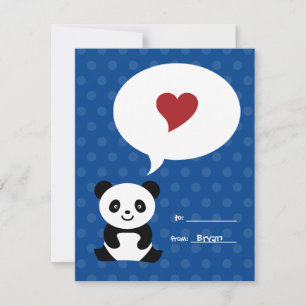 Cartes Pour Fêtes Annuelles Love Panda Kids Valentine Card