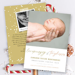 Cartes Pour Fêtes Annuelles Love Peace Joy Tiny Kisses 1er Noël de bébé