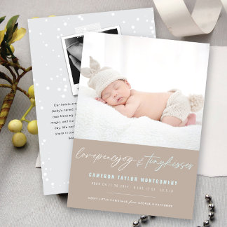 Cartes Pour Fêtes Annuelles Love Peace Joy Tiny Kisses 1er Noël de bébé