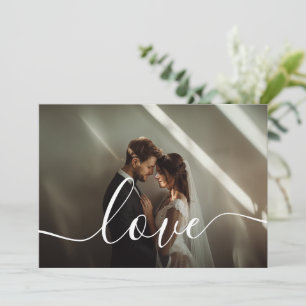 Cartes Pour Fêtes Annuelles 'Love' Photo couple personnalisée