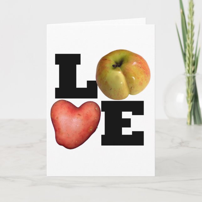Cartes Pour Fêtes Annuelles LOVE Pomme de terre Pomme Saint Valentin Salutatio (Devant)
