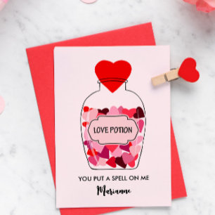 Cartes Pour Fêtes Annuelles Love Potion Bouteille de Coeurs Custom Valentine