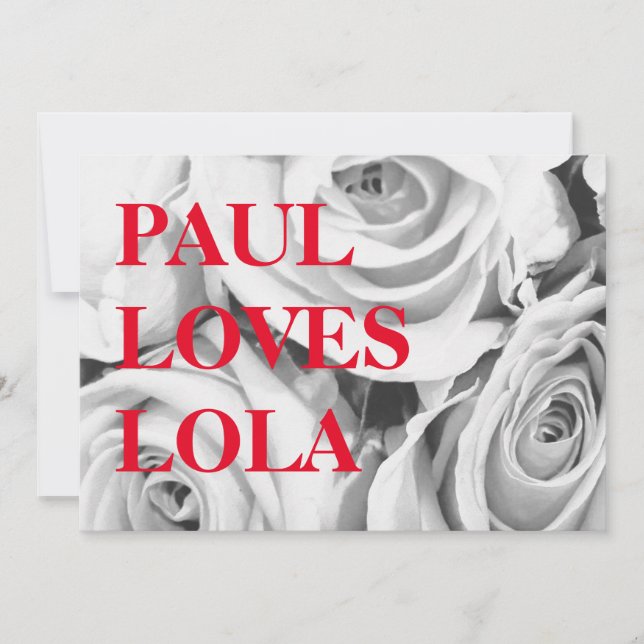 Cartes Pour Fêtes Annuelles LOVE rose rose fleurs bouquet, arrière - plan (Devant)