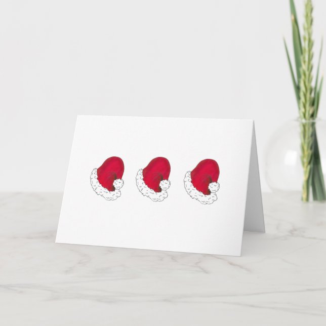 Cartes Pour Fêtes Annuelles Love Secret Père Noël Red Santa Hat Noël (Devant)