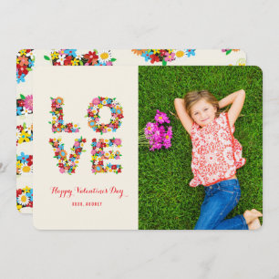 Cartes Pour Fêtes Annuelles LOVE Spring Flowers Jardin Saint-Valentin Photo
