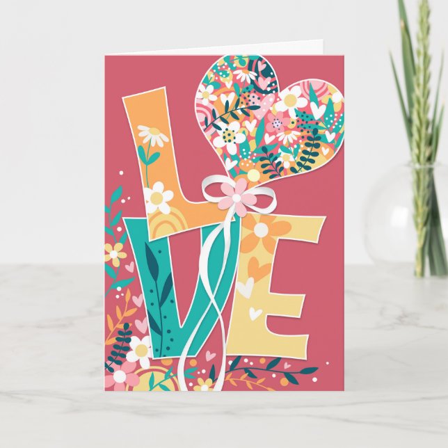 Cartes Pour Fêtes Annuelles LOVE Valentine's Day (Devant)