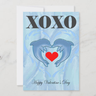Cartes Pour Fêtes Annuelles Love Valentines Day xoxo dauphin
