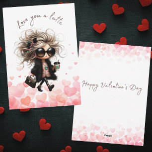 Cartes Pour Fêtes Annuelles Love You a Latte Coffee Heureuse Sainte-Valentin