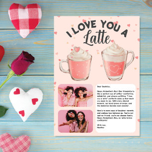 Cartes Pour Fêtes Annuelles Love You a Latte, Galentine ! Amis personnalisés