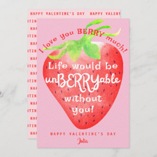 Cartes Pour Fêtes Annuelles Love You Berry Beaucoup de fraises sucrées Valenti