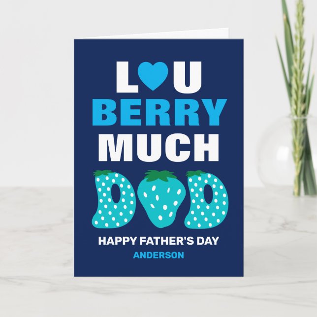 Cartes Pour Fêtes Annuelles Love You Berry Beaucoup Papa Fête des pères fraise (Devant)