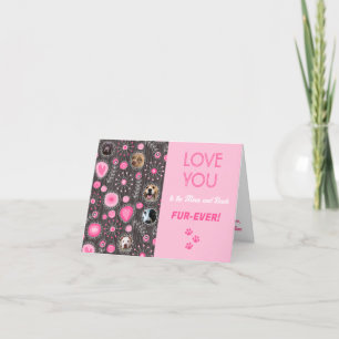 Cartes Pour Fêtes Annuelles Love you Furever Pink Heart Flower Photo Collage