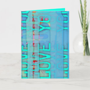 Cartes Pour Fêtes Annuelles Love You in Blue St Valentine's Day Greeting Card