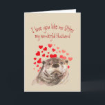 Cartes Pour Fêtes Annuelles Love You like no Otter Fun Cute Otter Husband Holi<br><div class="desc">Je vous aime pas Otter Cute Otter Art animal avec les coeurs Parfait pour le Mari que vous aimez avec un sens de l'humour et du plaisir et qui aime les animaux.</div>