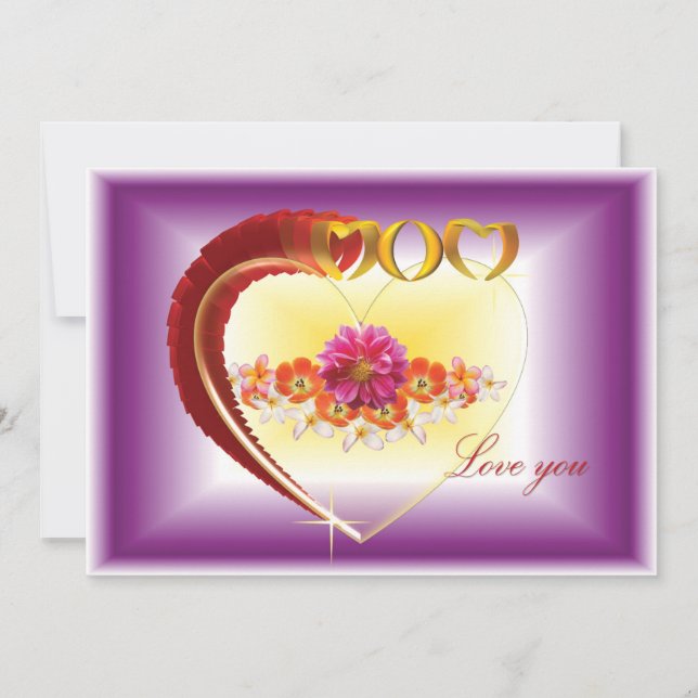 Cartes Pour Fêtes Annuelles Love You Mom Happy Mother's Day Card (Devant)
