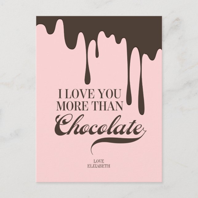 Cartes Pour Fêtes Annuelles Love You More than Chocolate Valentine Postcard (Devant)