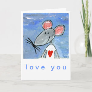 Cartes Pour Fêtes Annuelles Love You Mouse