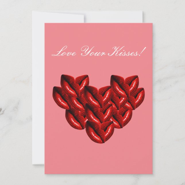 Cartes Pour Fêtes Annuelles Love Your Kisses Valentine's Day Card (Devant)