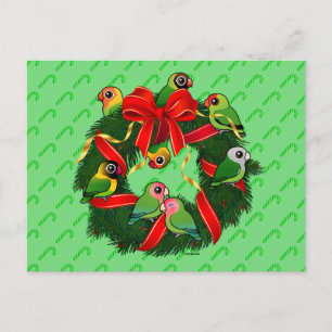 Cartes Pour Fêtes Annuelles Lovebirds Birdoré couronne de Noël