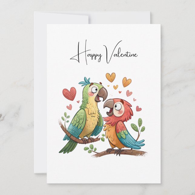 Cartes Pour Fêtes Annuelles Lovebirds in Colorful Harmony (Devant)
