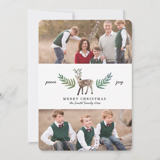 Cartes Pour Fêtes Annuelles Loved Dearly 2 Photo Holiday (Devant)