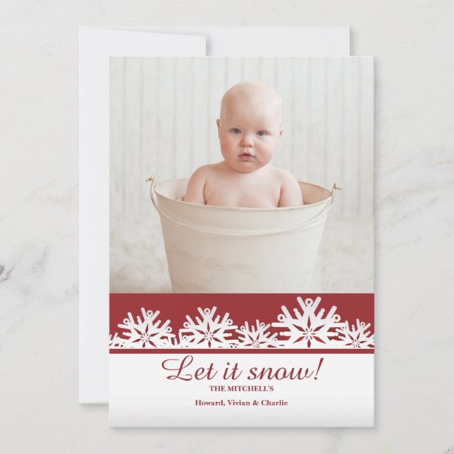 Cartes Pour Fêtes Annuelles Lovely Snowflakes Photo Holiday Card (Devant)