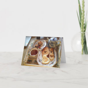 Cartes Pour Fêtes Annuelles Lovers Breakfast en Bed