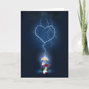 Cartes Pour Fêtes Annuelles Lovestruck - Moment romantique sous un parapluie