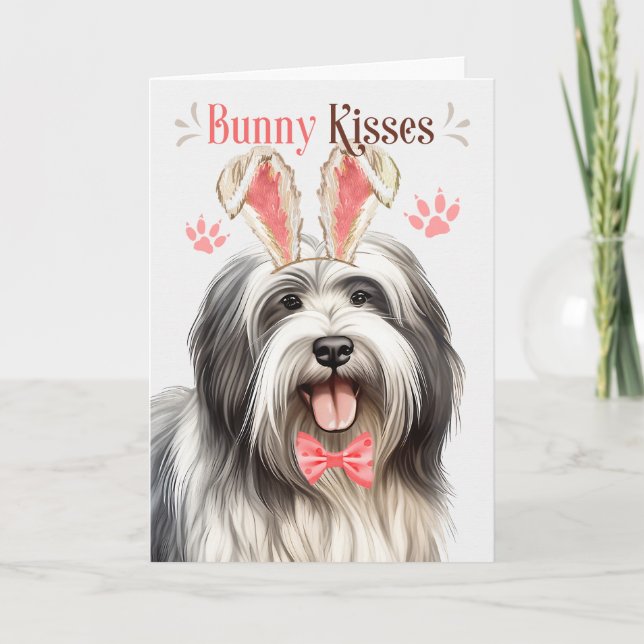 Cartes Pour Fêtes Annuelles Lowchen Chien Bunny Oreilles pour Pâques (Devant)