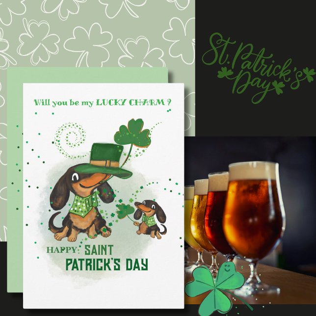 Cartes Pour Fêtes Annuelles Lucky Charm St. Patrick's Day ( Lucky Charm St. Patrick's Day Holiday Card)