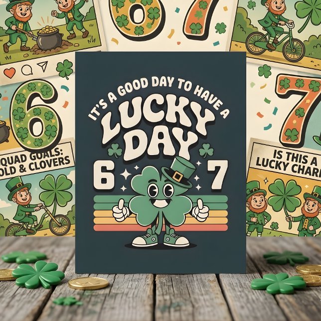 Cartes Pour Fêtes Annuelles Lucky Day 67 Shamrock Kids Party Card (Créateur téléchargé)