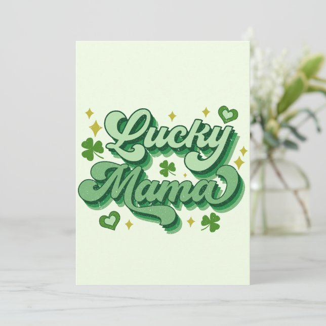 Cartes Pour Fêtes Annuelles Lucky Mama Saint-Patrick (Debout devant)