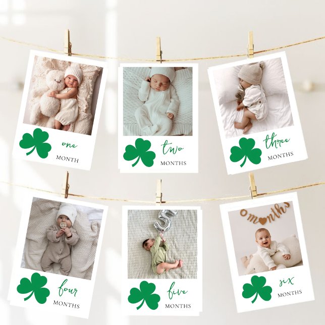 Cartes Pour Fêtes Annuelles Lucky One Baby Milestone Photo Cards Shamrock (Créateur téléchargé)