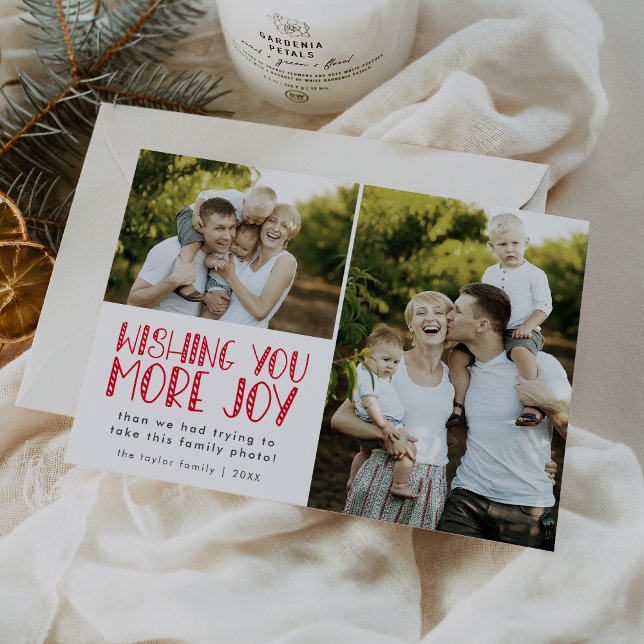 Cartes Pour Fêtes Annuelles LUCY Red Unique Amusement Famille Photo Funny Noël (LUCY Red Unique Fun Family Photo Funny Christmas Holiday Card)