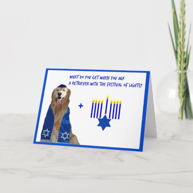 Cartes Pour Fêtes Annuelles Lueur d'or de Hanoukka (Devant)