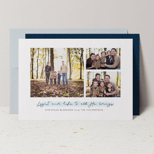 Cartes Pour Fêtes Annuelles Lumière et vie religieuse Noël trois photo