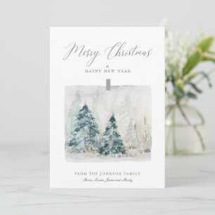 Cartes Pour Fêtes Annuelles Lumière Ethérée Hiver Frosty Scène de neige Noël