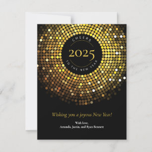 Cartes Pour Fêtes Annuelles Lumières de cercle scintillant pour vœu de Nouvel