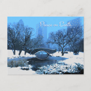 Cartes Pour Fêtes Annuelles Lumières de neige et de vacances à Central Park Pe