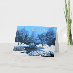 Cartes Pour Fêtes Annuelles Lumières de neige et de vacances dans des