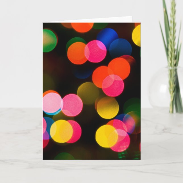 Cartes Pour Fêtes Annuelles Lumières de Noël Abstrait (Devant)