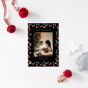 Cartes Pour Fêtes Annuelles Lumières de Noël colorées Une photo