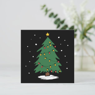 Cartes Pour Fêtes Annuelles Lumières de Noël d'arbre de Noël rétro joyeux