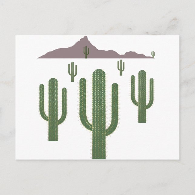 Cartes Pour Fêtes Annuelles Lumières de Noël du Saguaro (Devant)