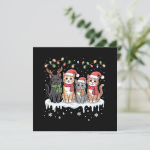 Cartes Pour Fêtes Annuelles Lumières de Noël pour chat Santa amateur de chats 